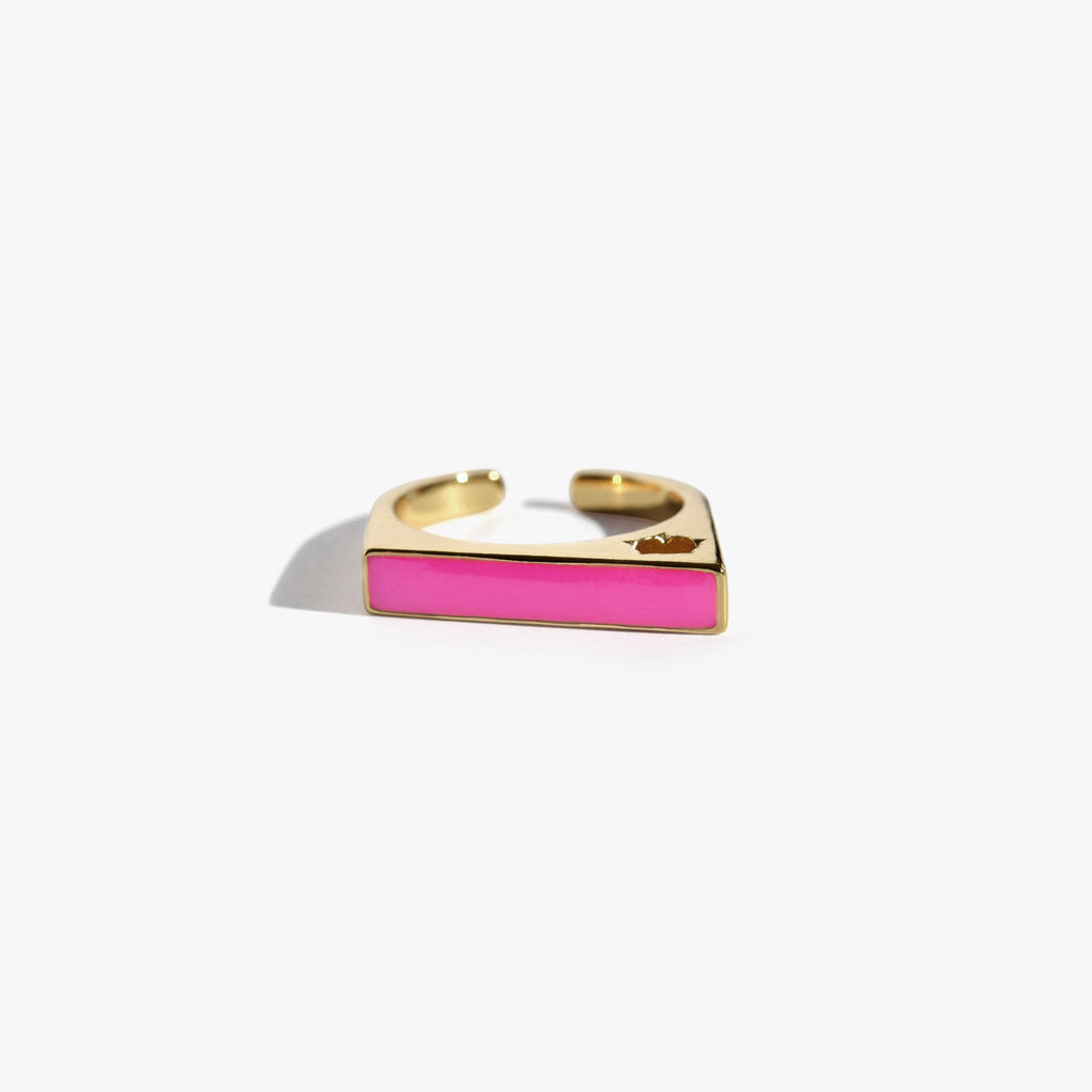 LA N°1 Bague CHEVALIERE | Bague dorée & rose volume S