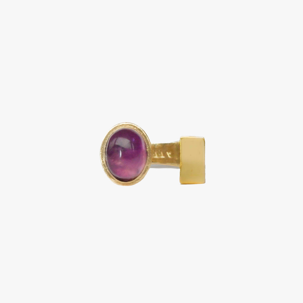 LA N°2 Bague Chevalière | Bague dorée ouverte & Améthyste volume M