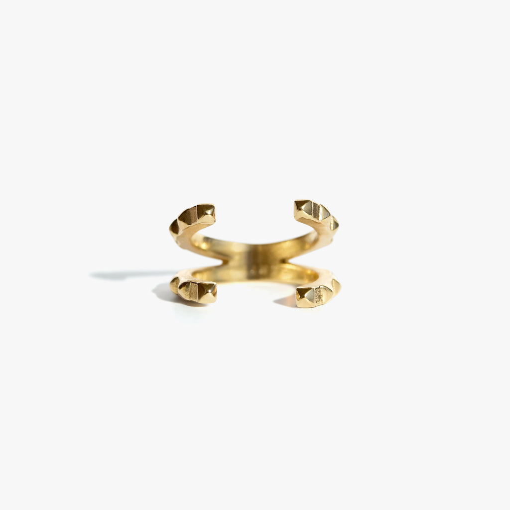 AFFRONTER Bague Phalange | Bague dorée volume M
