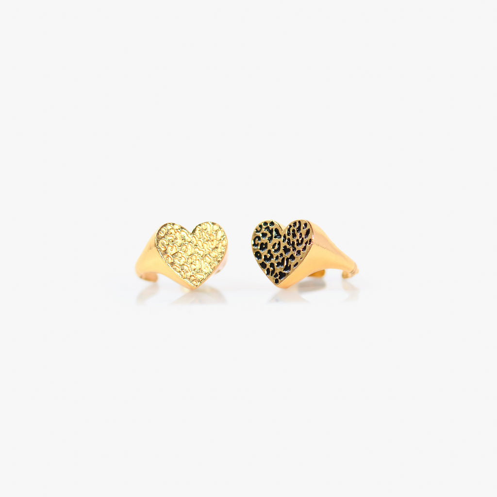 COEUR LEOPARD Bague Chevalière | Bague dorée volume L