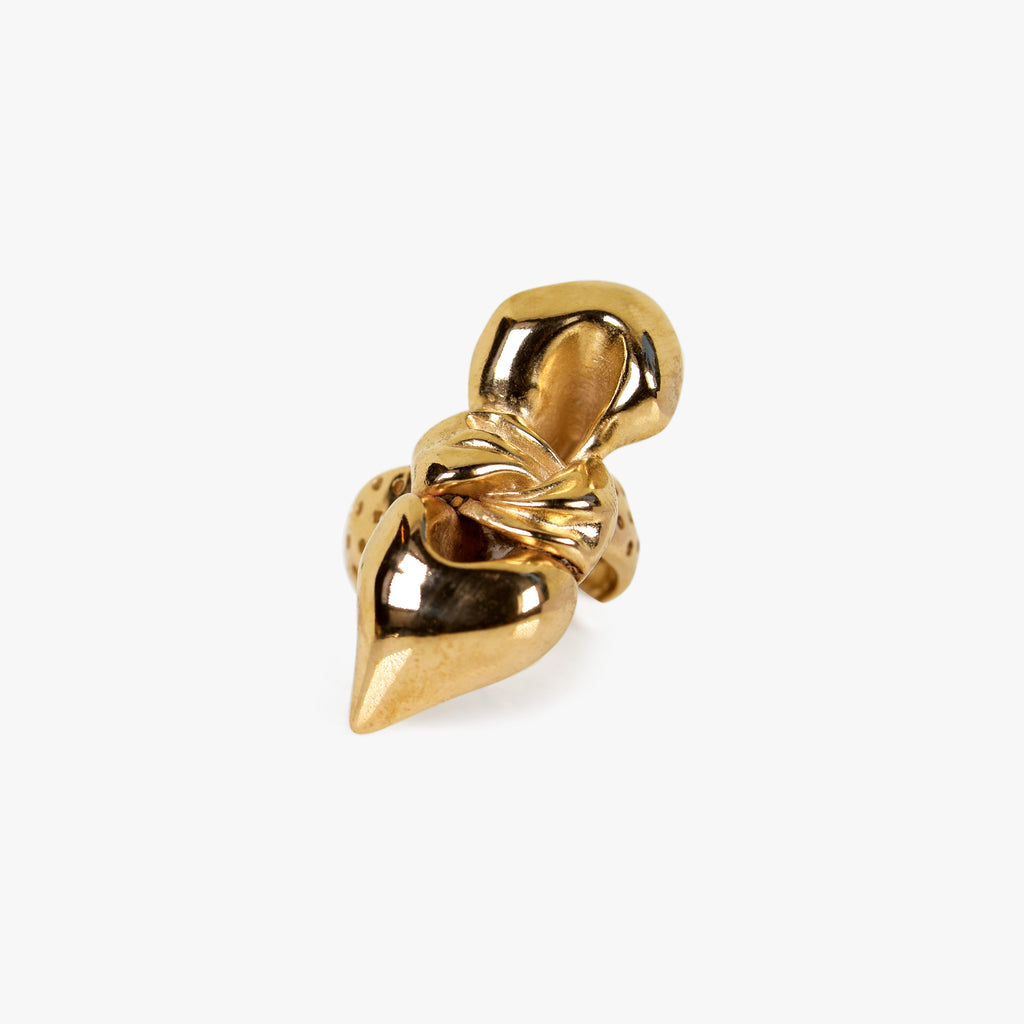 NOUER Bague Cocktail | Bague noeud dorée volume XL